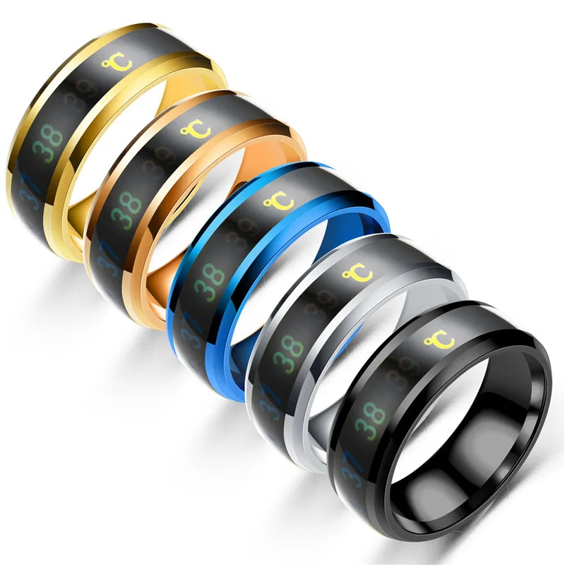 Titanium Steel Mood Ring - Intelligent Emotion-Responsive Jewelry for Men & Women