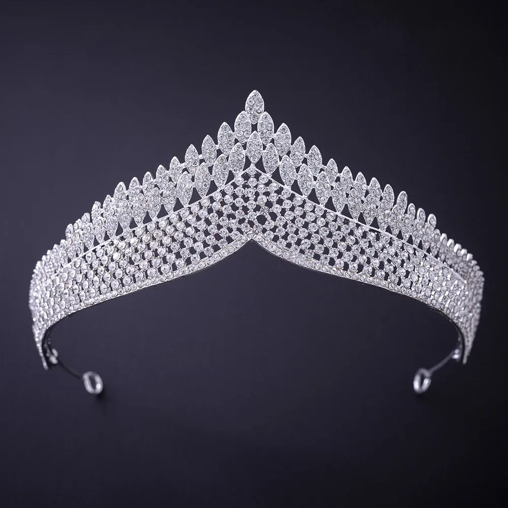 Silver Crystal Rhinestone Bridal Tiara - Top-Rated Wedding Hair Accessory