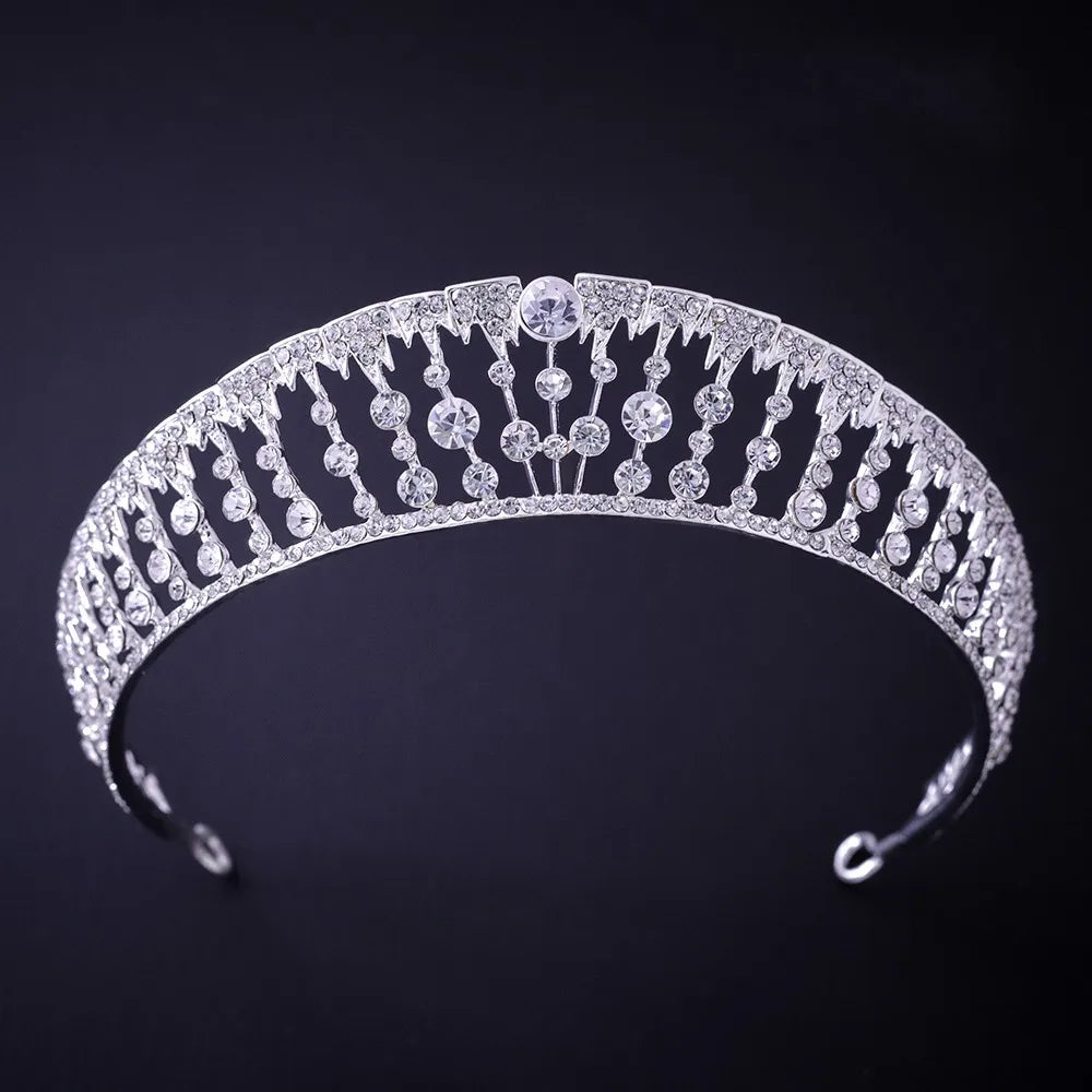 Silver Crystal Rhinestone Bridal Tiara - Top-Rated Wedding Hair Accessory
