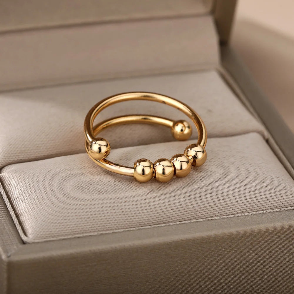 Anxiety Relief Spinner Ring - Top-Rated Stainless Steel Fidget Jewelry for Stress Relief