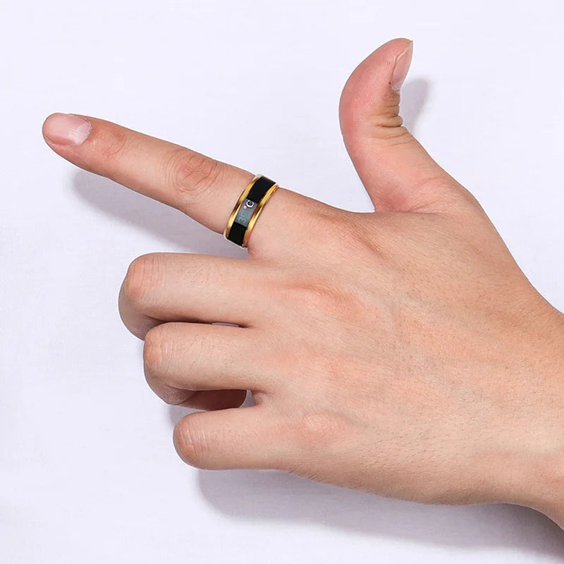 Titanium Steel Mood Ring - Intelligent Emotion-Responsive Jewelry for Men & Women
