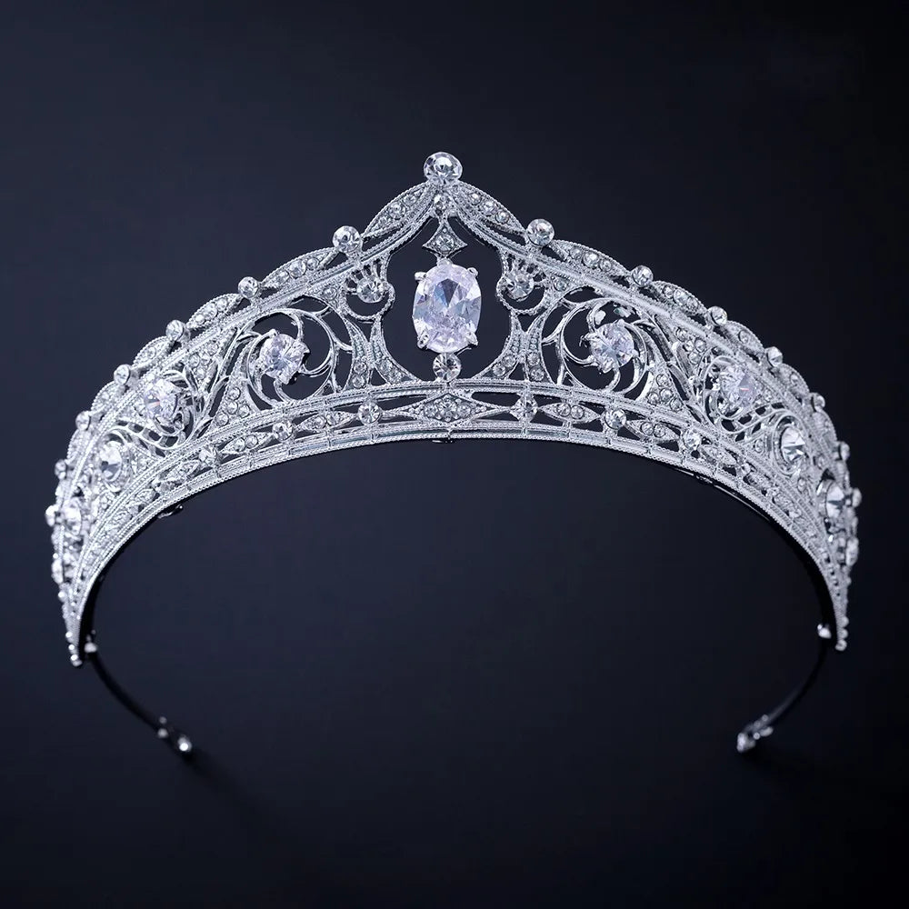 Silver Crystal Rhinestone Bridal Tiara - Top-Rated Wedding Hair Accessory