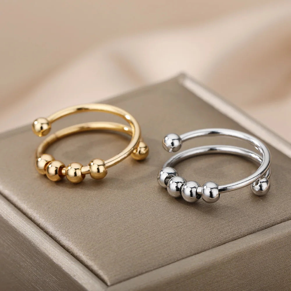 Anxiety Relief Spinner Ring - Top-Rated Stainless Steel Fidget Jewelry for Stress Relief