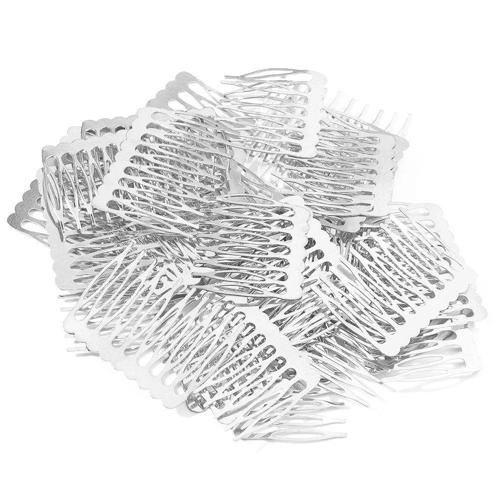 Rhodium & Bronze Gold Bridal Hairpins - 10pcs Wedding Hair Combs for Stunning Styles