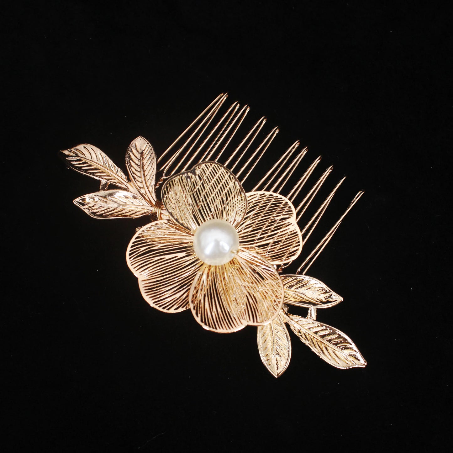Bridal Bliss Flower Pearl Hair Comb Pins - 2PCS Wedding Accessories