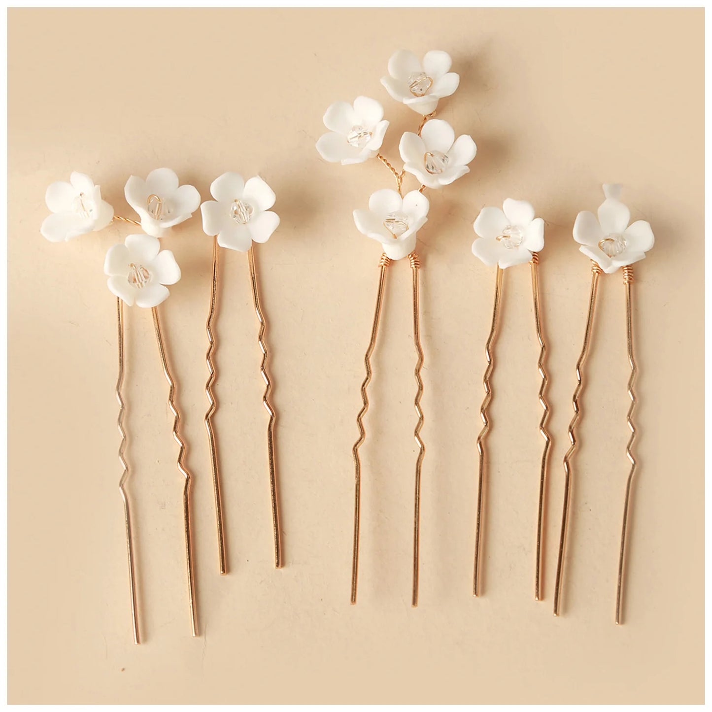 Elegant Bride U-Shaped Hair Sticks - Top-Rated Porcelain Flower Hairpins for Stunning Wedding Looks