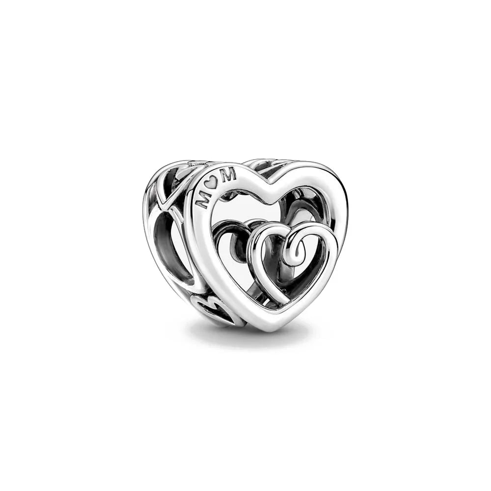 Snowflake Family Cat Mom Dangle Pendant - Top-Rated 925 Sterling Silver Jewelry for Bracelets