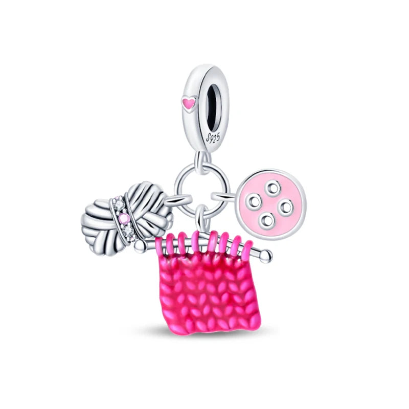 Romantic Pink 925 Silver Charm Bead - Top-Rated DIY Jewelry for 3mm Bracelets