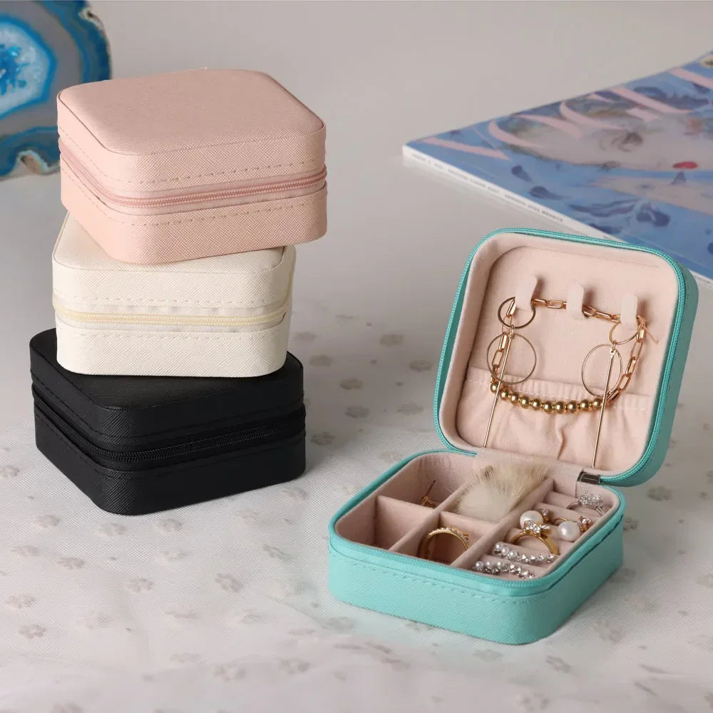 Haus Reisearrings Halskette Aufbewahrungsschachtel für Frauen Ringorganisator PU - Lederschaubox Mini - Schmuckaufbewahrungsbox tragbar