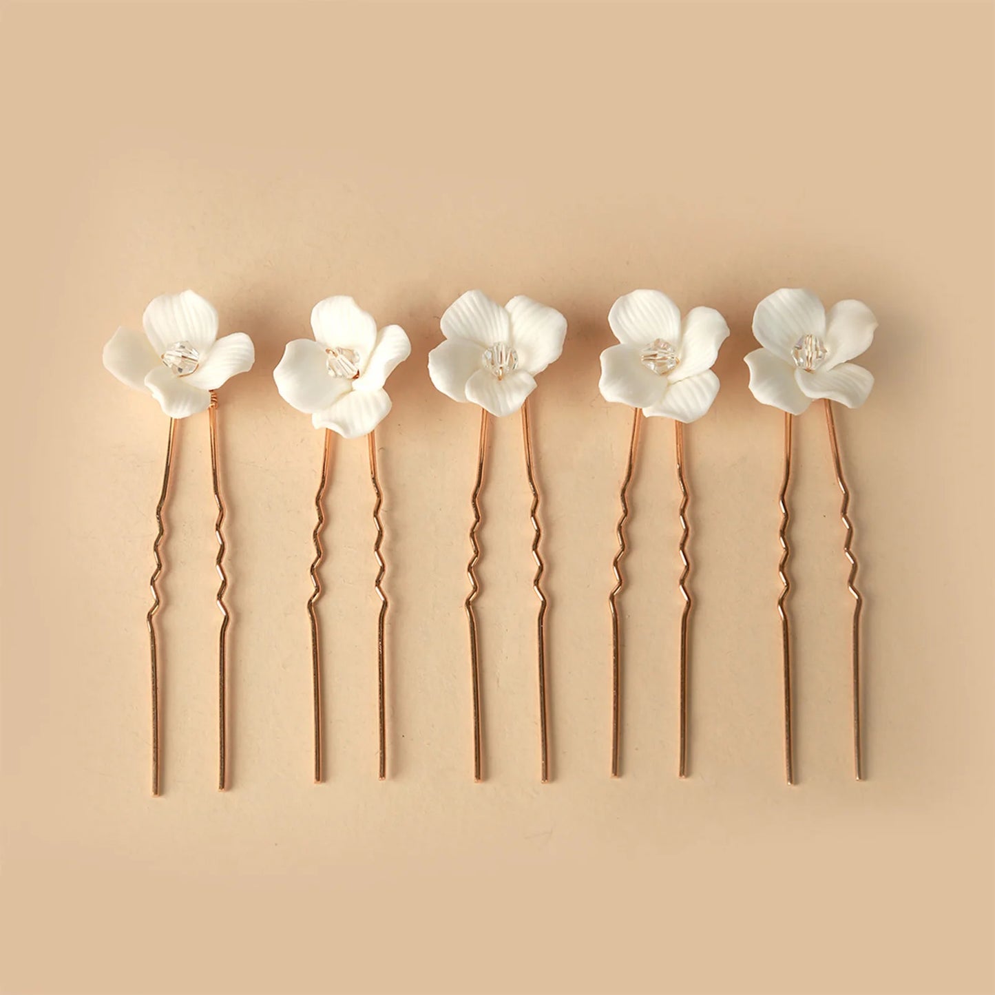 Elegant Bride U-Shaped Hair Sticks - Top-Rated Porcelain Flower Hairpins for Stunning Wedding Looks