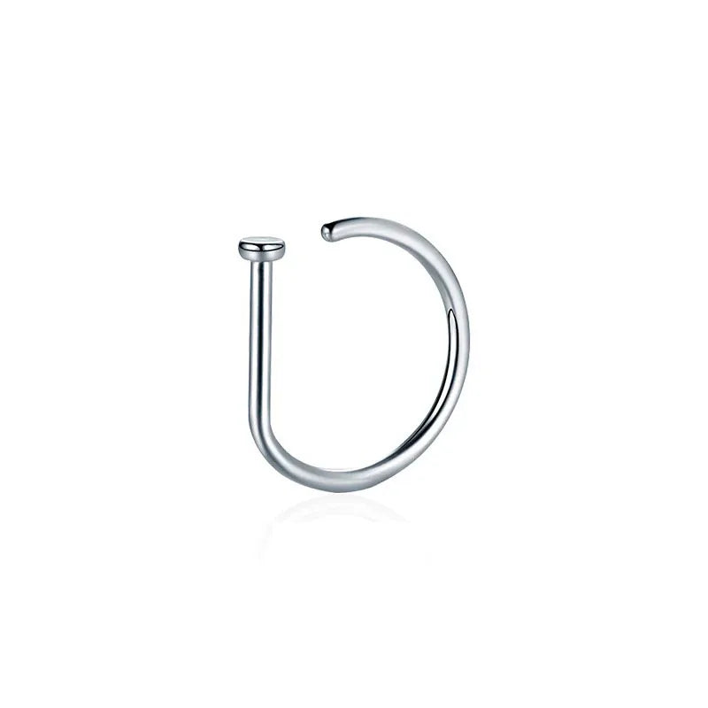 1pc Hypoallergenic Stainless Steel D Shape Nose Ring - Top-Rated Piercing Jewelry for All