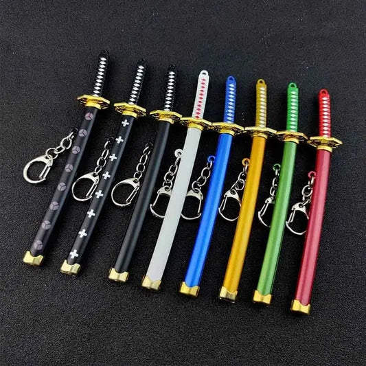 
Mini - Roronoa - Zoro - Samurai - Schwert - Schlüsselanhänger, Anime - Kunststoff - Scheide, Schlüsselanhänger - Ring, Katana - Schnalle für Männer, Kostüm - Spielzeug, Schmuck - Geschenk