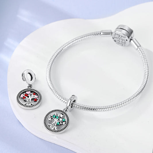 Charming Silver-Plated Chameleon Avocado Moon Eye Charm for Dangle Bracelets