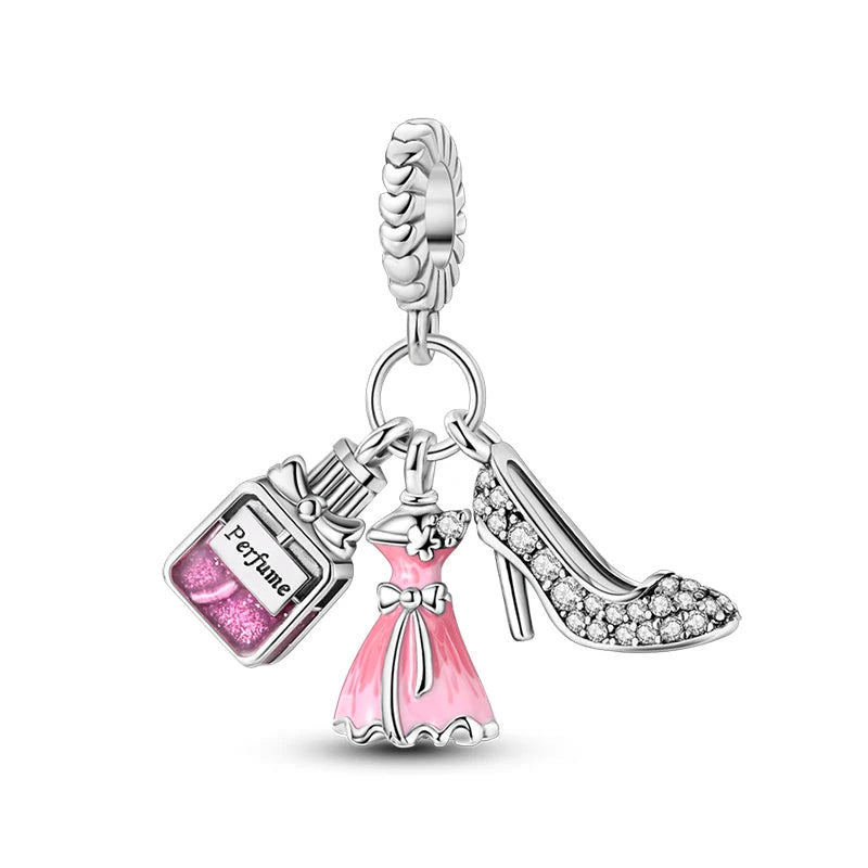 Romantic Pink 925 Silver Charm Bead - Top-Rated DIY Jewelry for 3mm Bracelets