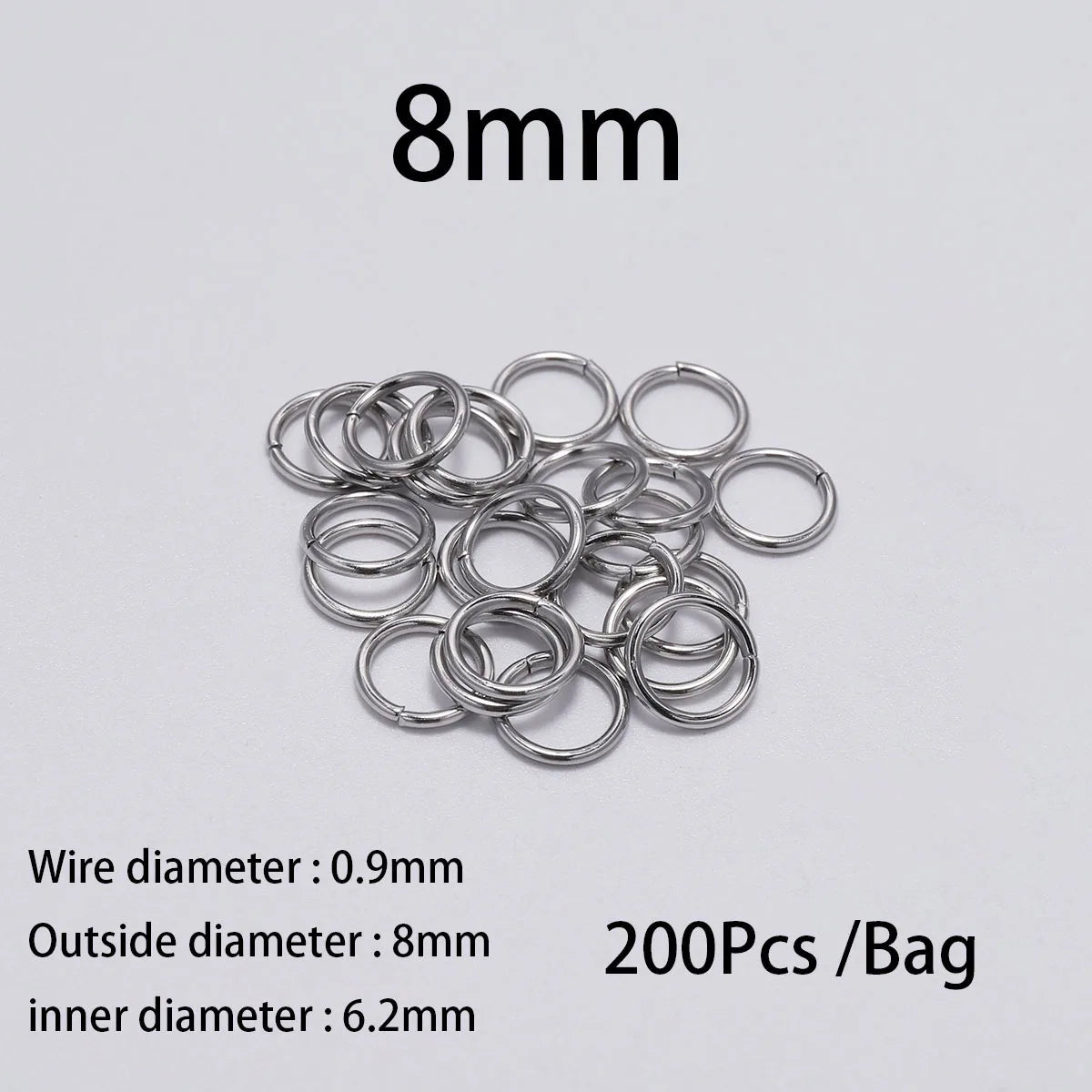 Stainless Steel Jump Rings - 30-200Pcs Open Loops for DIY Jewelry Making