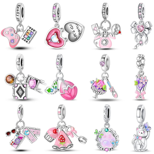 Romantic Pink 925 Silver Charm Bead - Top-Rated DIY Jewelry for 3mm Bracelets