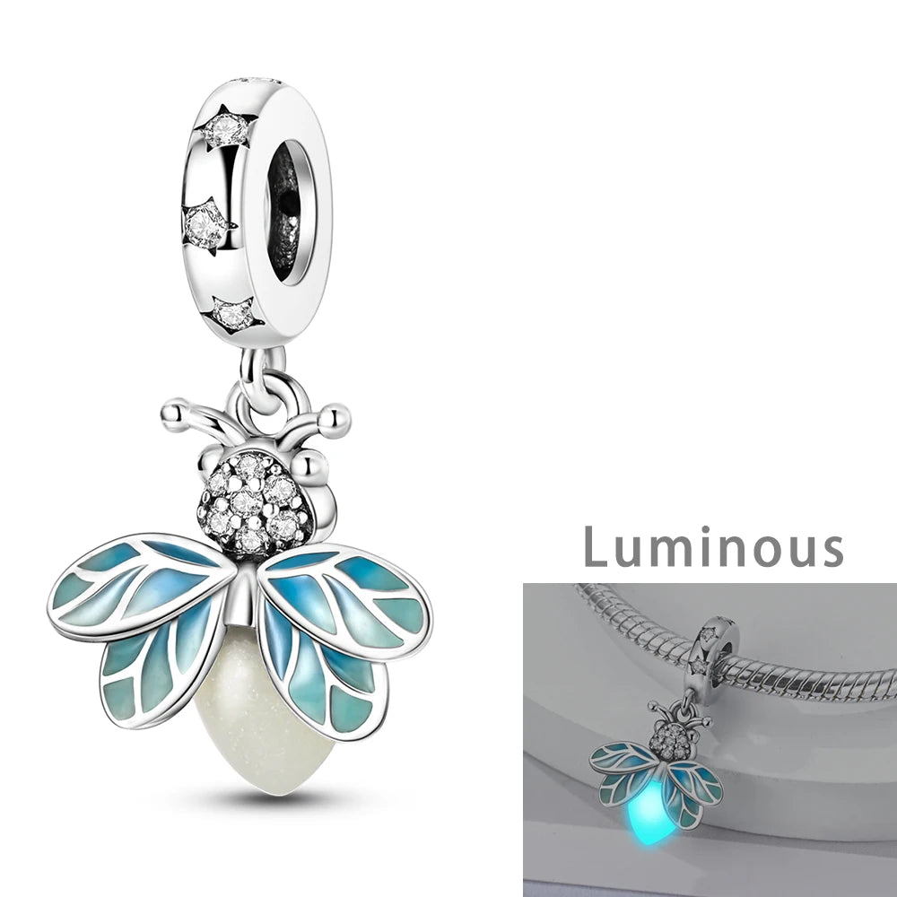 Charming Silver-Plated Chameleon Avocado Moon Eye Charm for Dangle Bracelets