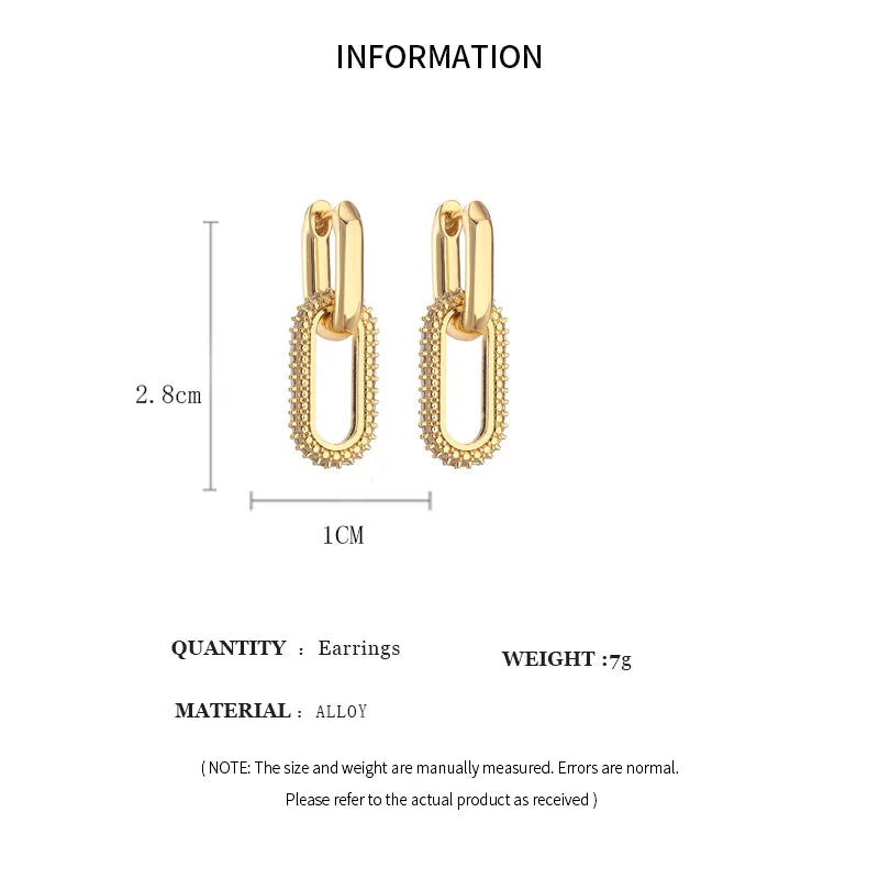 Shiny Rhinestone Double Ring Earrings - Exquisite Light Luxury Party Accessories