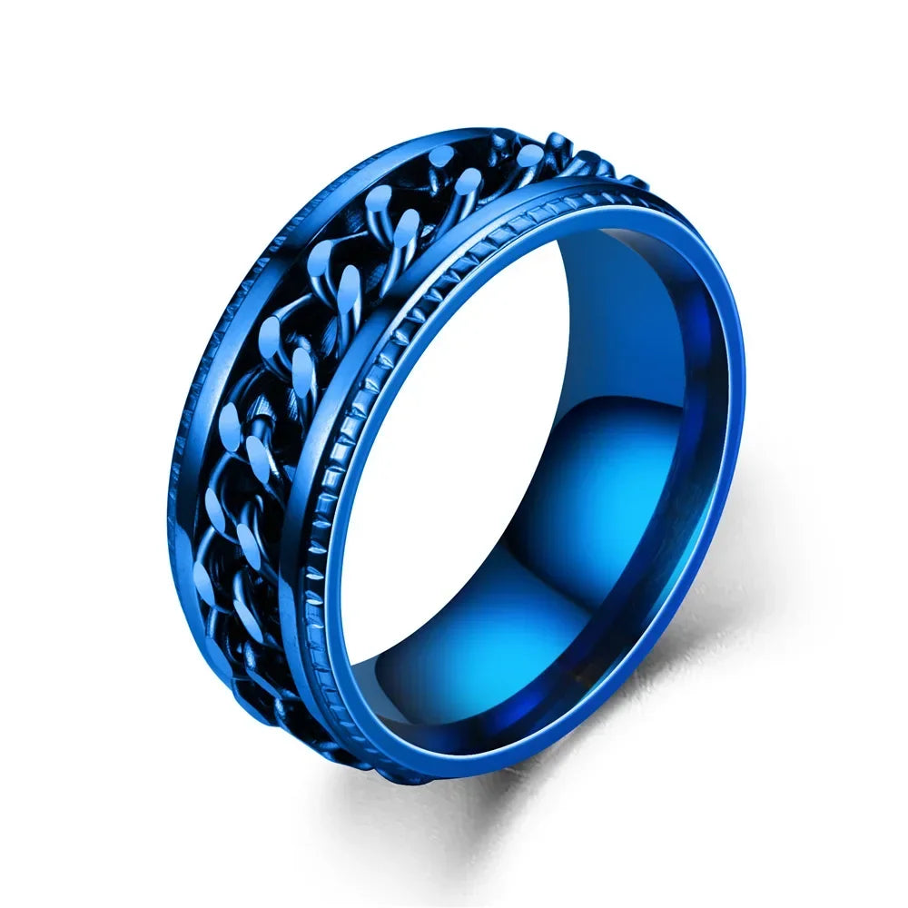 Fashionable Rotatable Stainless Steel Chain Ring for Men & Women - Top-Rated Titanium Jewelry Gift