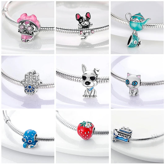 Penguin & Avocado Silver Plated Animal Charms for Bracelets & Necklaces - Top-Rated Favorites