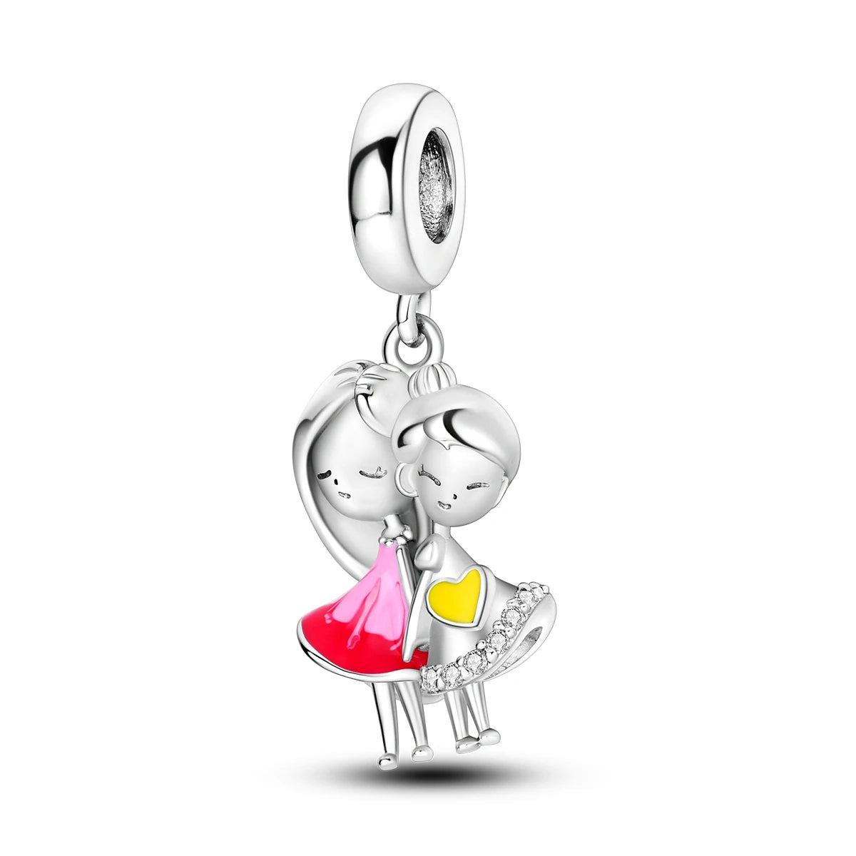 Charming Silver-Plated Chameleon Avocado Moon Eye Charm for Dangle Bracelets