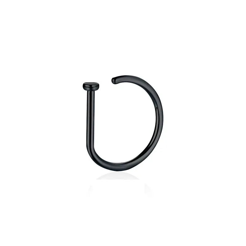1pc Hypoallergenic Stainless Steel D Shape Nose Ring - Top-Rated Piercing Jewelry for All