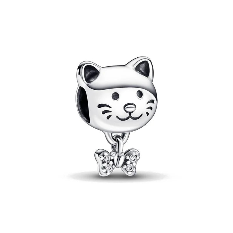 Snowflake Family Cat Mom Dangle Pendant - Top-Rated 925 Sterling Silver Jewelry for Bracelets