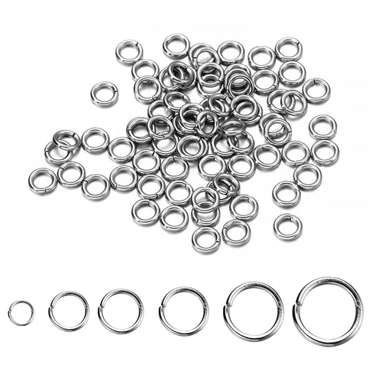 30 - 200 Stücke 3 - 25 mm Edelstahl-Spaltringe, offene Einzelschlaufen, Sprungringe, Verbindungen für das DIY-Juwelierarbeiten, Zubehör