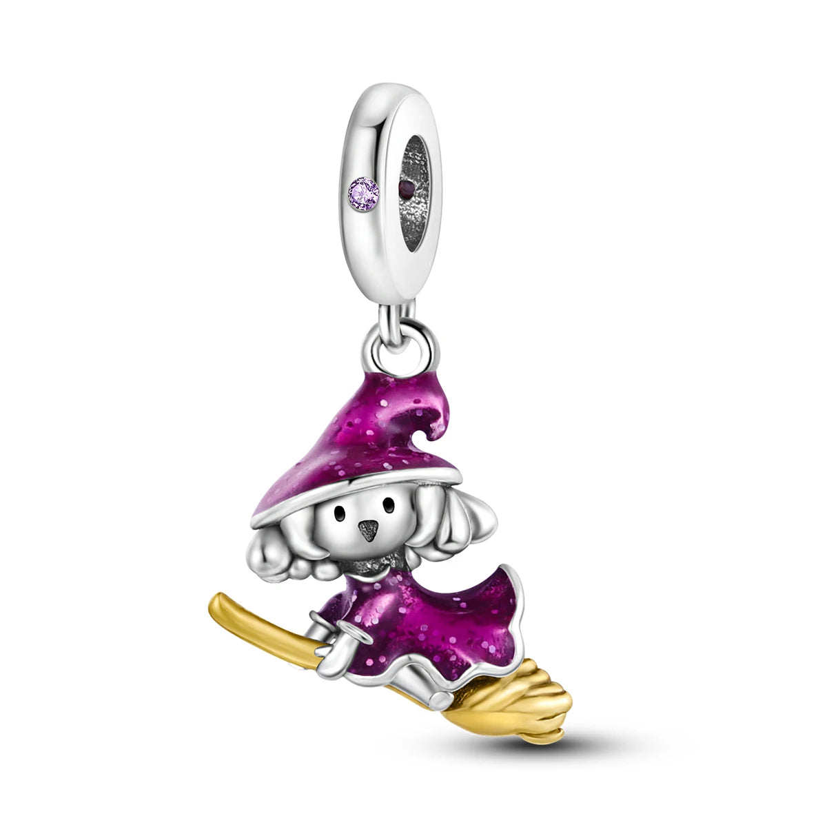 Charming Silver-Plated Chameleon Avocado Moon Eye Charm for Dangle Bracelets