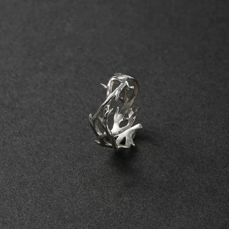 Vintage Adherence Couples' Rings - Top-Rated Fashion with Branches & Thorns