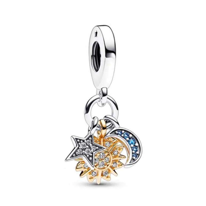 Snowflake Family Cat Mom Dangle Pendant - Top-Rated 925 Sterling Silver Jewelry for Bracelets