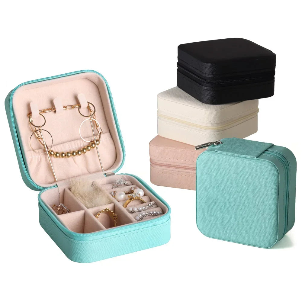 Haus Reisearrings Halskette Aufbewahrungsschachtel für Frauen Ringorganisator PU - Lederschaubox Mini - Schmuckaufbewahrungsbox tragbar