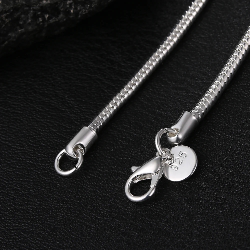 Silver Snake Chain Necklace - 45-60cm, 1MM/2MM/3MM - Perfect for Pendants