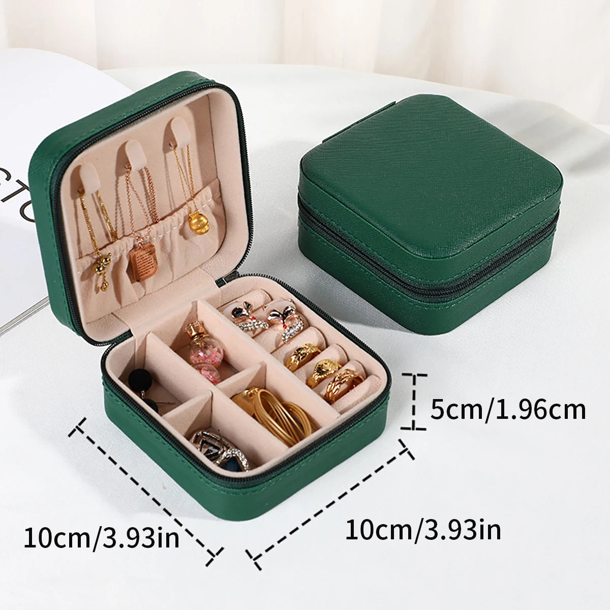 Travel-Friendly PU Leather Jewelry Organizer - Top-Rated Mini Storage Box for Bracelets, Earrings & Rings