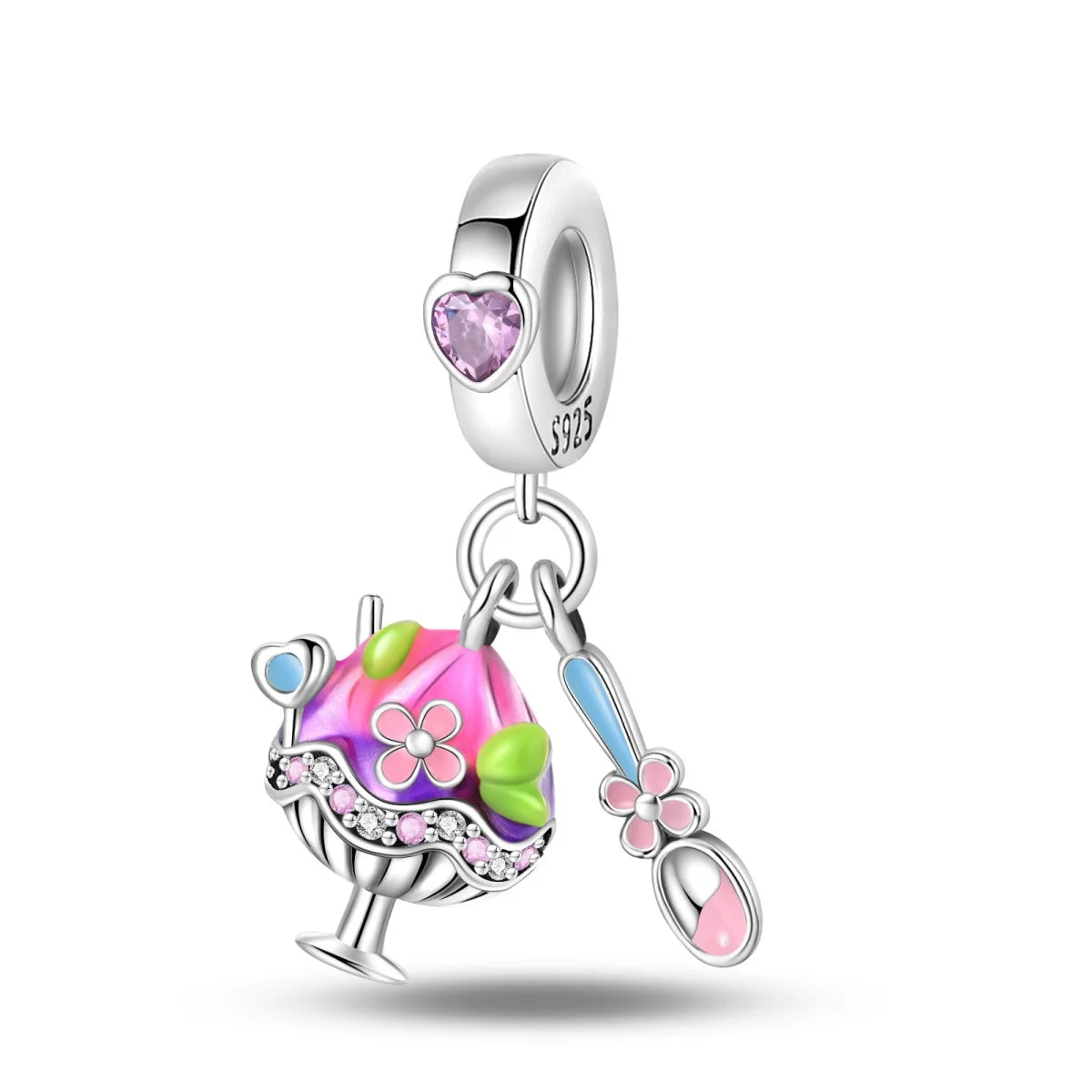 Romantic Pink 925 Silver Charm Bead - Top-Rated DIY Jewelry for 3mm Bracelets