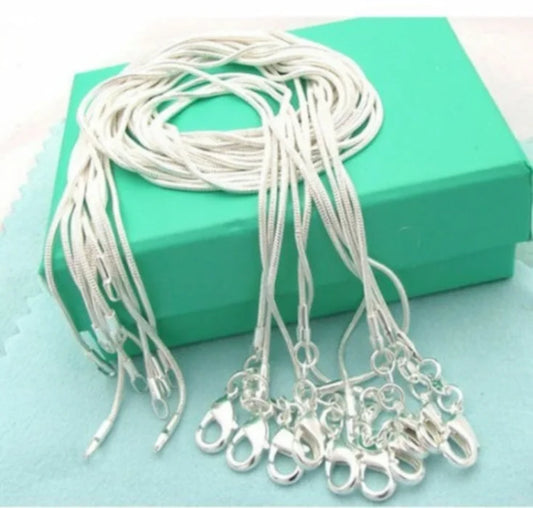 925 Sterling Silver Snake Chain Necklace Set - 10PCS, 16-30 Inch, 1mm - Top-Rated Fashion Jewelry for Men & Women