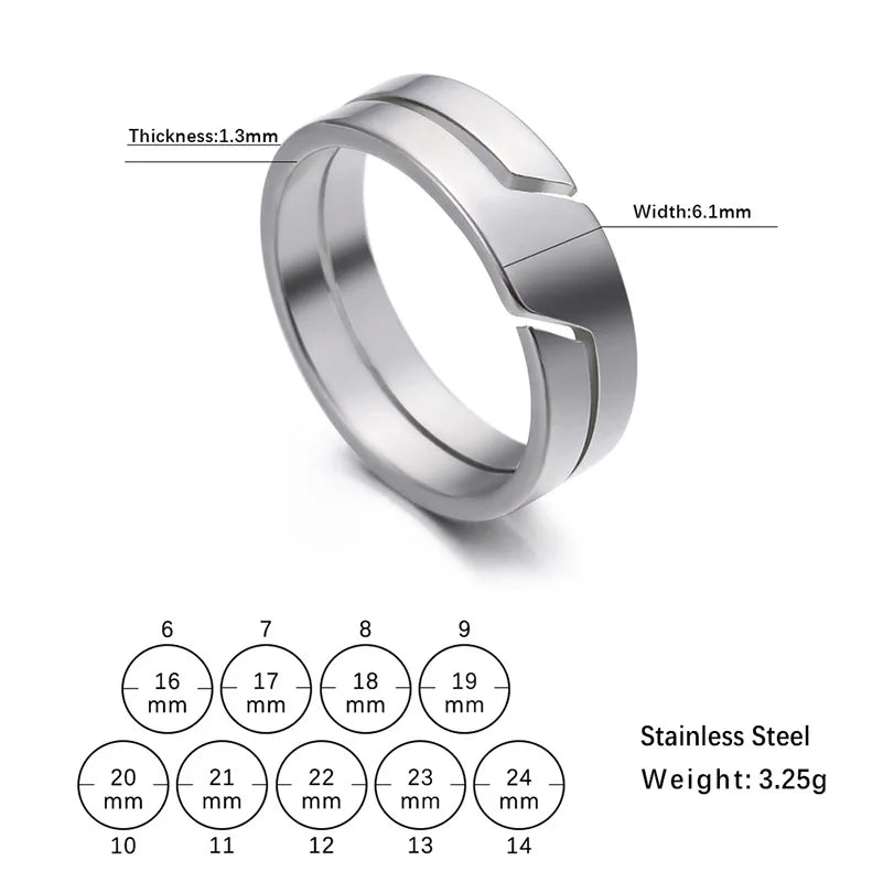 Stainless Steel Couple Ring - Top-Rated, Customer Favorite Jewelry