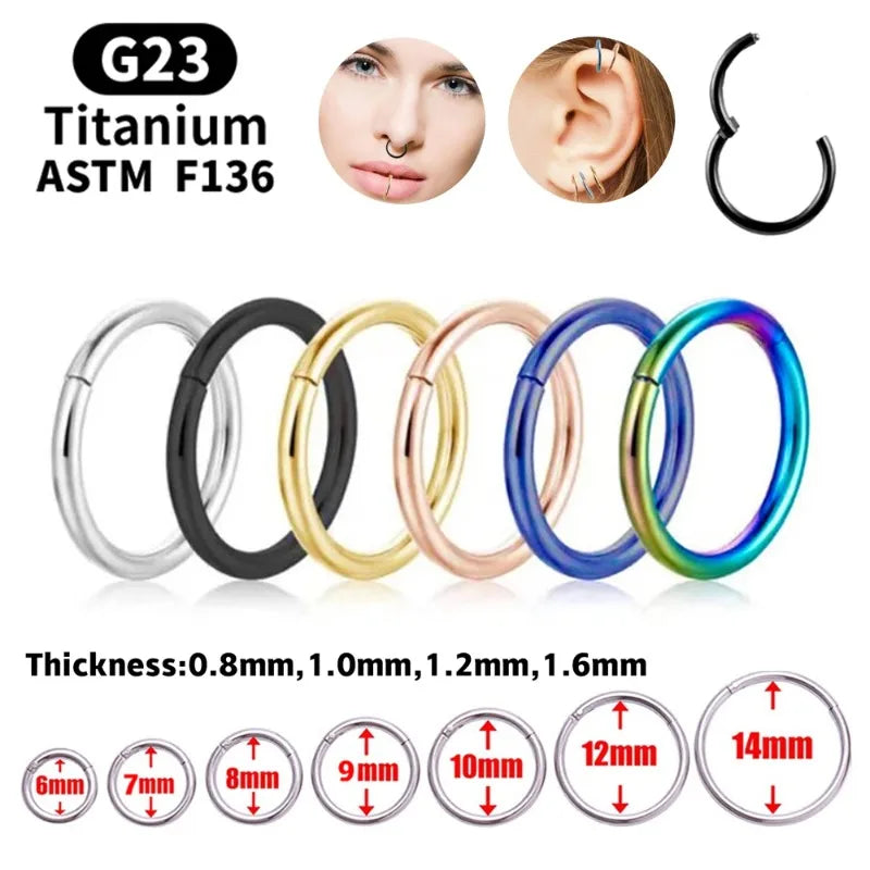 1 Stück G23 Titan gefederter Nasenring, Körperklammern, Ohrringe für Frauen und Männer, Gliedmaßenring für die Ohrmuschelpiercing - Schmuck, Lippen - und Ohrring - Schmuck