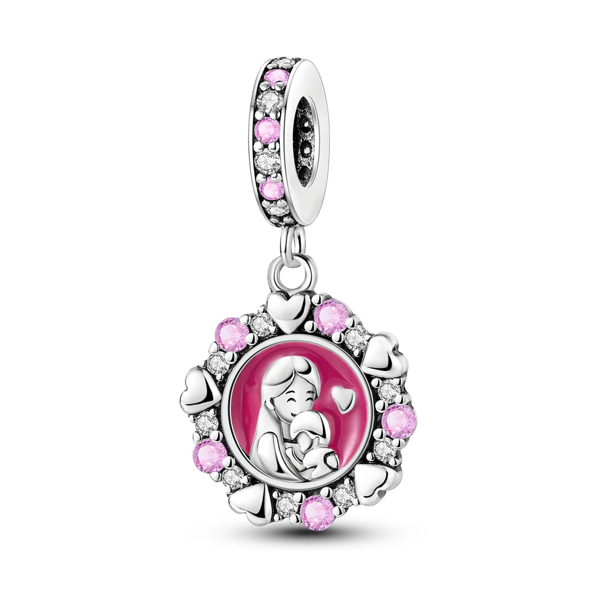 Charming Silver-Plated Chameleon Avocado Moon Eye Charm for Dangle Bracelets