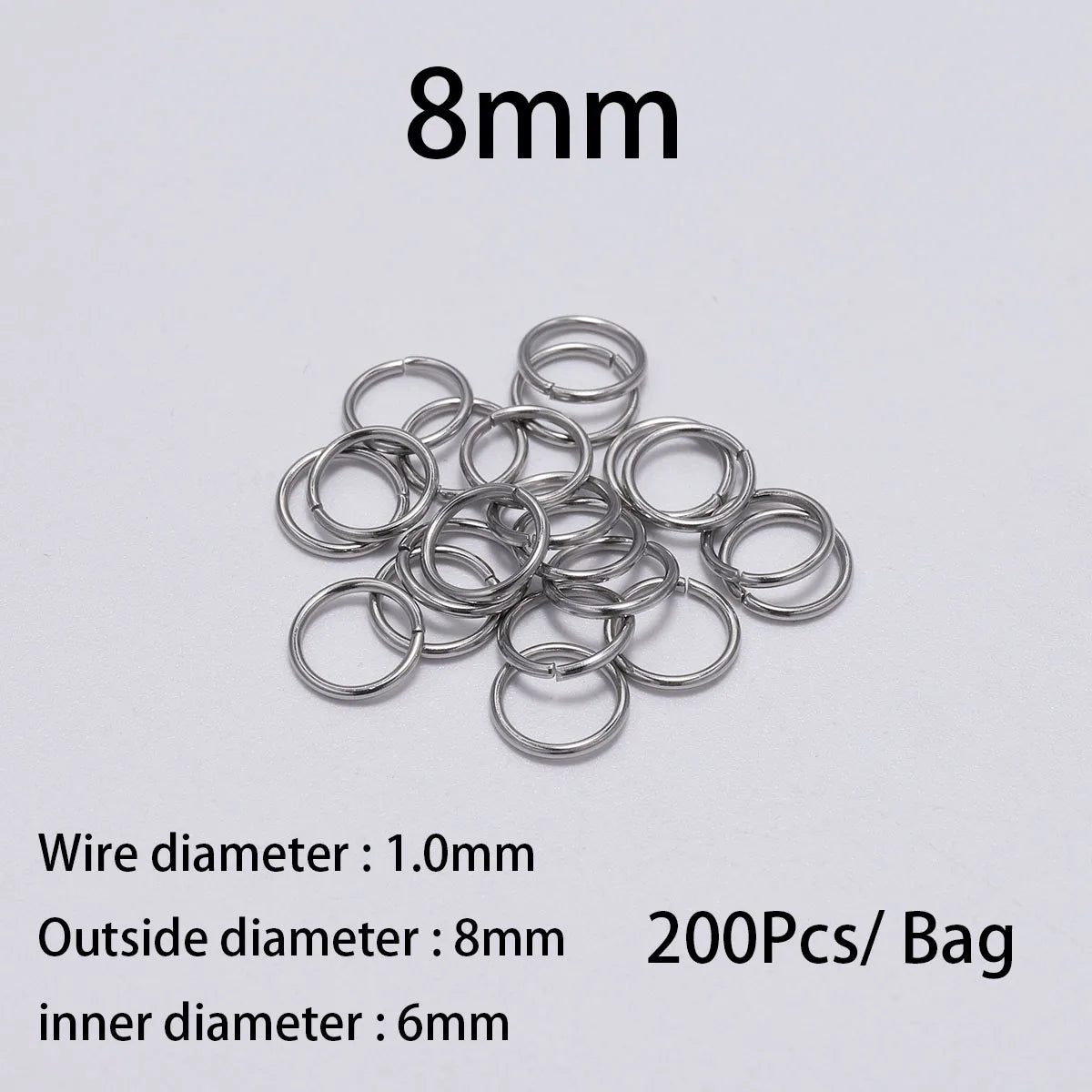 Stainless Steel Jump Rings - 30-200Pcs Open Loops for DIY Jewelry Making