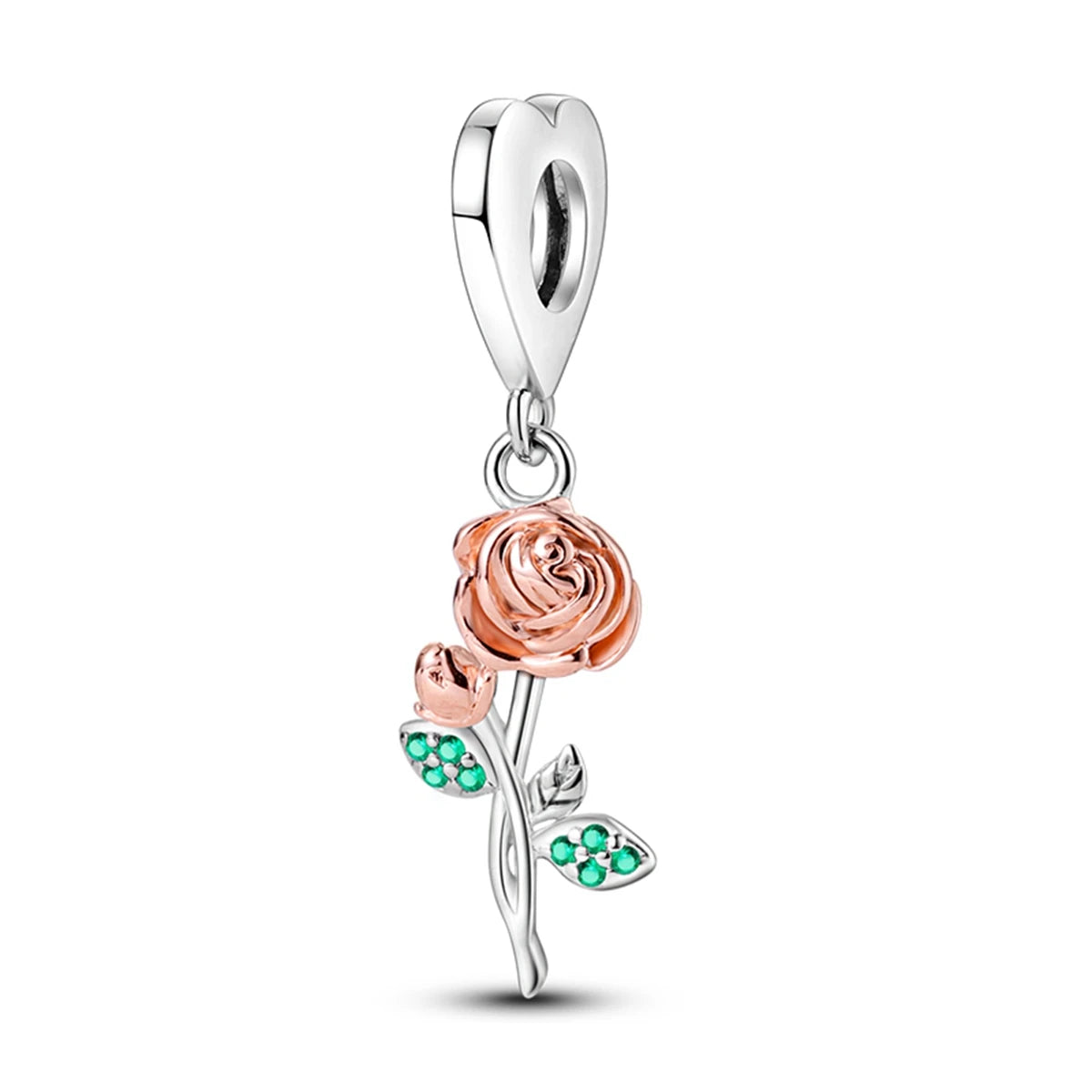 Charming Silver-Plated Chameleon Avocado Moon Eye Charm for Dangle Bracelets