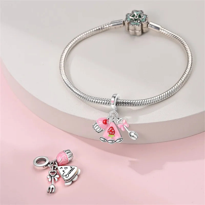 Romantic Pink 925 Silver Charm Bead - Top-Rated DIY Jewelry for 3mm Bracelets