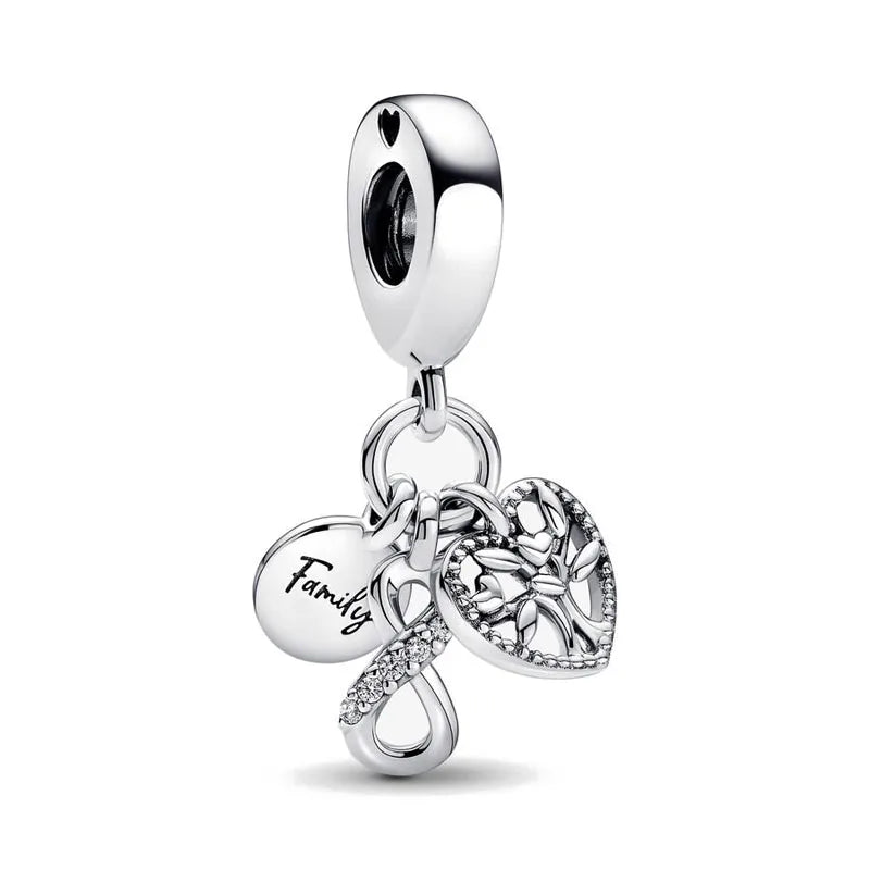 Snowflake Family Cat Mom Dangle Pendant - Top-Rated 925 Sterling Silver Jewelry for Bracelets