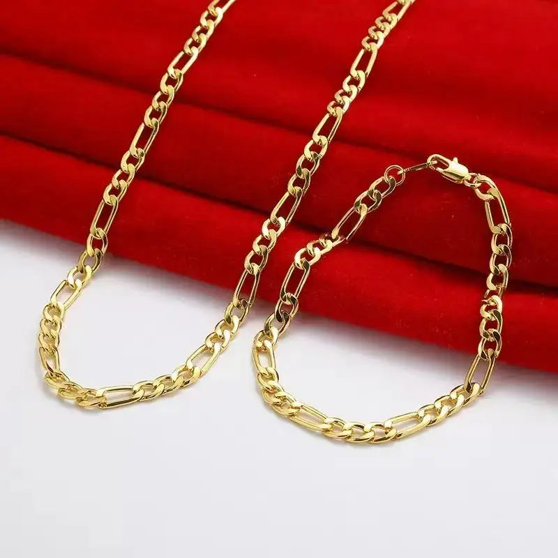 Silver-Plated Punk Chain Necklace & Bracelet Set - Top-Rated, Adjustable Lengths