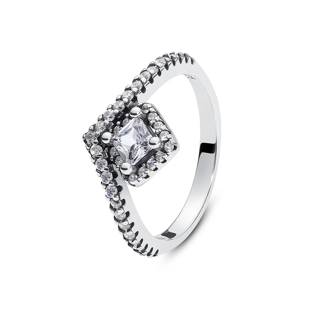 Original 925 Sterling Silver Love Heart Crown Engagement Ring - Rose Gold Luxury Jewelry Gift