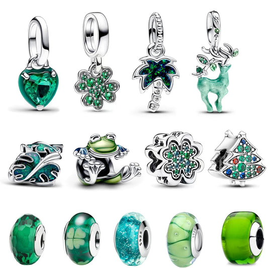 Monstera Leaves Frog Dangle Charm - 925 Sterling Silver, Exquisite Gift for Necklaces & Bracelets