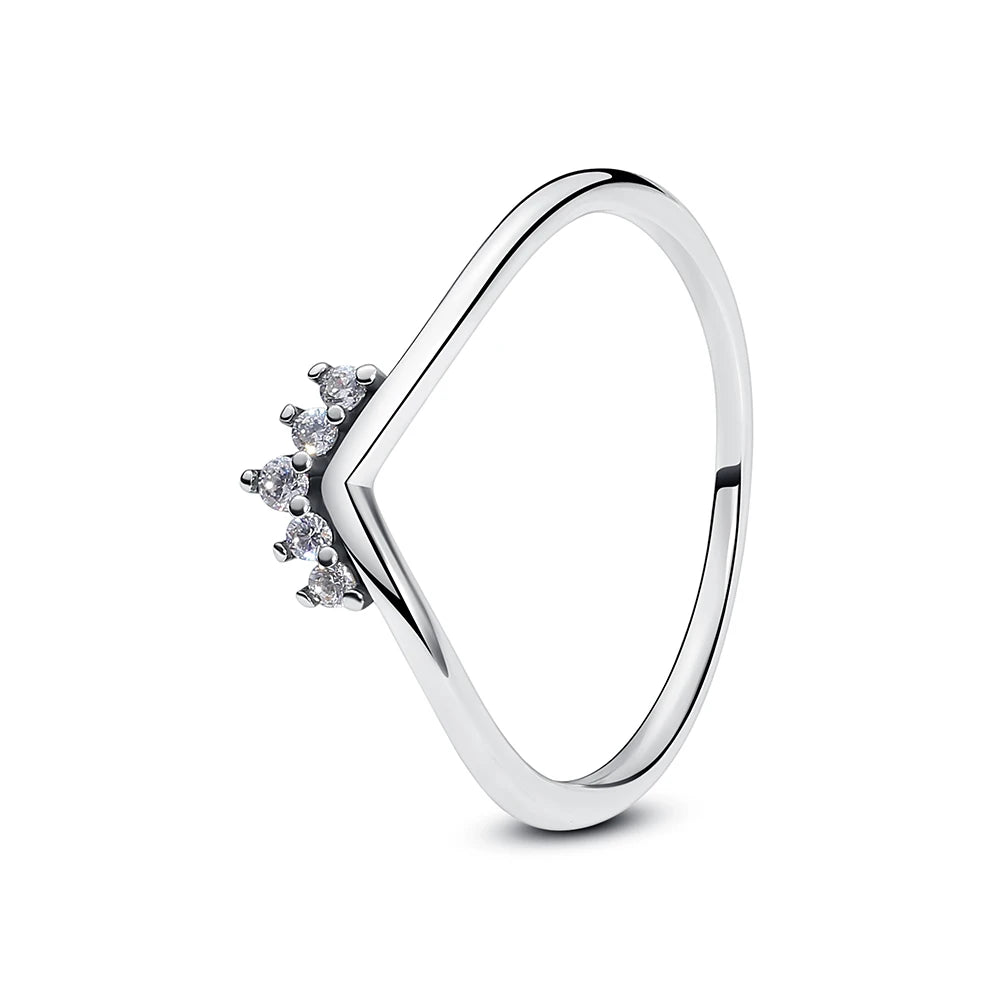 Original 925 Sterling Silver Love Heart Crown Engagement Ring - Rose Gold Luxury Jewelry Gift