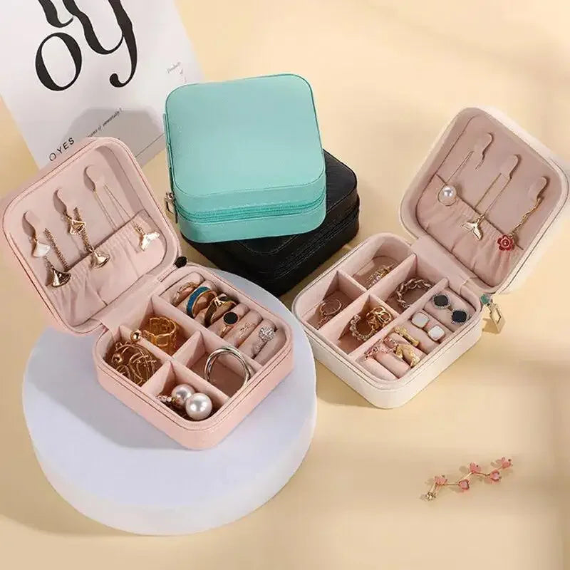 Haus Reisearrings Halskette Aufbewahrungsschachtel für Frauen Ringorganisator PU - Lederschaubox Mini - Schmuckaufbewahrungsbox tragbar