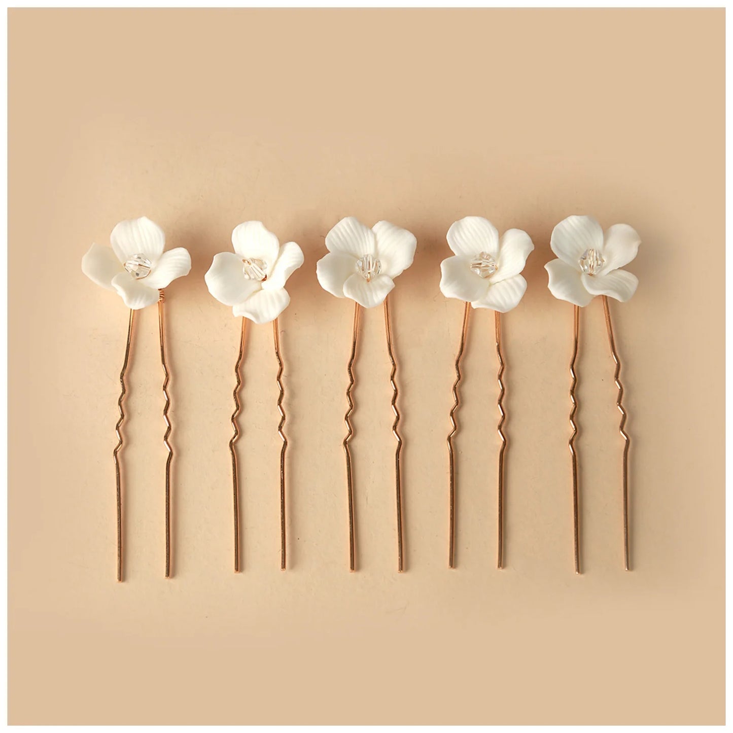 Elegant Bride U-Shaped Hair Sticks - Top-Rated Porcelain Flower Hairpins for Stunning Wedding Looks