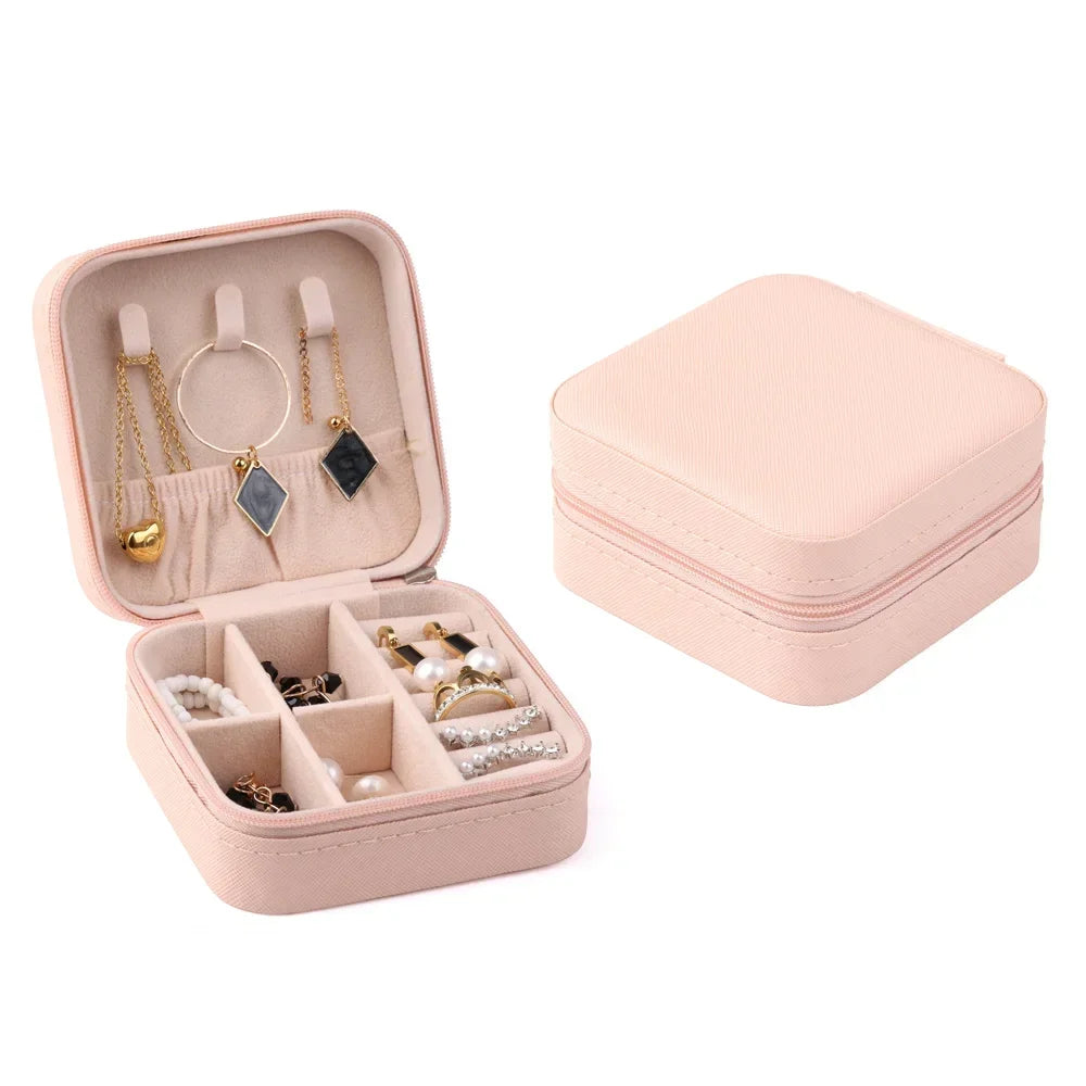Haus Reisearrings Halskette Aufbewahrungsschachtel für Frauen Ringorganisator PU - Lederschaubox Mini - Schmuckaufbewahrungsbox tragbar